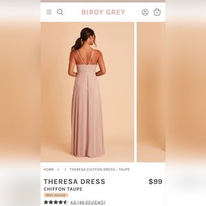 Birdy Grey Theresa chiffon Taupe bridesmaids dress